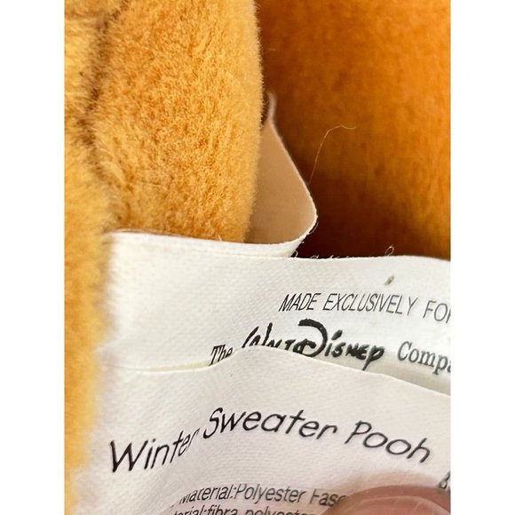 Disney Winnie the Pooh Winter Sweater Mini Bean Bag 8" Plush 1999 With Tags - Picture 5 of 6
